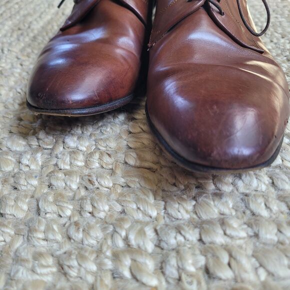 Bruno Magli Italian Made Brown Leather Lace Up Loafers Men's Size 11.5 - Picture 9 of 16